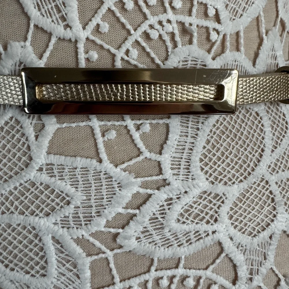 Banana Republic Slim Snake-Print Metallic Gold Leather Belt size Small